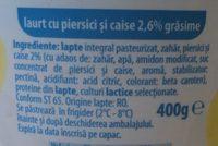 Zuzu Iaurt Cu Piersici I Caise Ingredients
