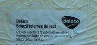 Delaco Telemea De Vaca Ingredients