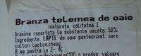 Delaco Telemea De Oaie Ingredients