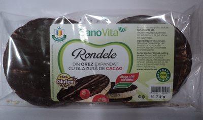 SanoVita Rondele Din Orez Expandat Cu Glazura De Cacao