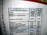 Heartland Special Muesli Nutrition Label