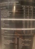 Iso-Gro Whey Chocolate Nutrition Label