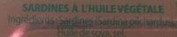 Sardines  Lhuile Vgtale Ingredients