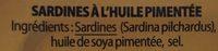 Sardines  Huiles Ingredients