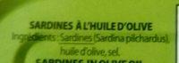 Sardines  L'huile D'olive Ingredients