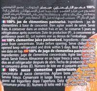 100 % Teneur En Fruits Clmentine Ingredients