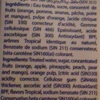 Jus De Fruits Ingredients
