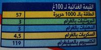 Lait Strilis UHT Nutrition Label
