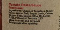 Moms Food Tomato Pasta Sauce Ingredients