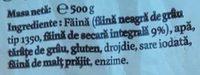 Panifcom Pine Neagr Cu Secar Ingredients