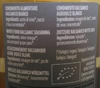 Condimento Balsamico Bianco Ingredients