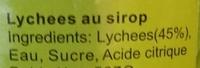 Lychees Ingredients