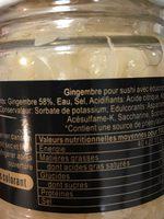 Gingembre Pour Sushi Oishiya, Ingredients