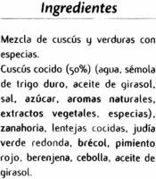 Cuscs Nador Congelado Ingredients