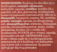Findus Dagens Schnitzel Cordon Bleu Ingredients