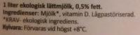 Arla Ko Ekologisk Lttmjlk Ingredients