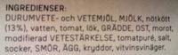 Dafgrds Karins Lasagne Ingredients