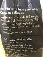 Krispolls Complets  L'epeautre Ingredients