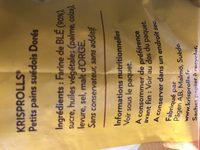 Petits Pains Sudois Krisprolls Ingredients