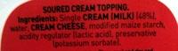 Soured Cream Topping Ingredients