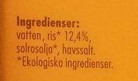 Ekologisk Risdryck Osockrad Ingredients