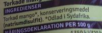 Mangoskivor Ingredients