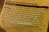 ICA Snabbt & Frscht Kyckling, Basilikapasta, Mozzarella Ingredients