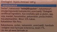 ICA Ieco Ekologisk Mjlkchoklad Ingredients