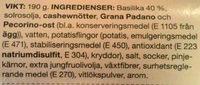 Coop Pesto Alla Genovese Ingredients