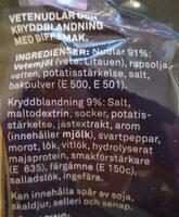 Asien Snabbnudlar Biffsmak Ingredients