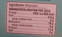 Arborio Ingredients