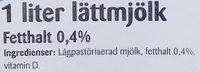 Emmejeriet Lttmjlk Ingredients