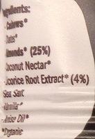 Getraw Licorice & Almond Bar Ingredients