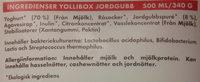 Yollibox Frozen Yoghurt Juicy Red Strawberry Ingredients
