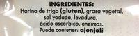 TOSTIS PANECITOS Ingredients