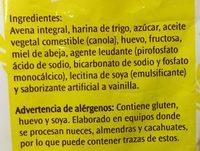 PANECILLOS DE AVENA INTEGRAL TAIFELD'S Ingredients