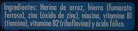Harina De Arroz Ingredients