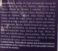 Pan Con 12 Granos Ingredients
