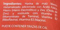 Harina De Maz Nixtamalizado Ingredients