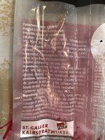 ST. Galler Kalbsbratwurst Ingredients
