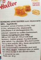 Bonbon Halter Sans Sucre Miel Ingredients
