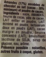 Alprose Dragess Kakao Mandel Ingredients