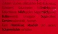 Lindor Milch Ingredients
