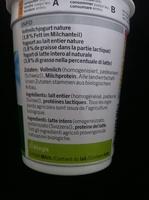 Jogurt Bio Nature Ingredients