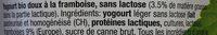 Yaourt Framboise Sans Lactose Ingredients