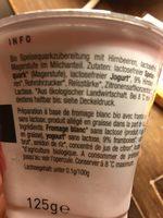 Fromage Blanc Framboise Sans Lactose Ingredients