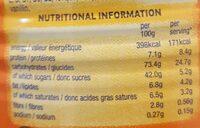 Ovaltine Tin 400G Nutrition Label