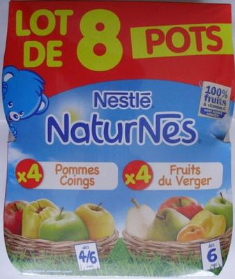 NaturNes Pommes Coings (x 4), Fruits Du Verger (x 4) Lot De 8 Pots [Lot Compos Des Articles 7613031552139 Et 7613031552344]  