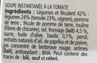 Potage Deshydrate Veloute De Tomate Au Fromage Et Basilic SVELTESSE Ingredients
