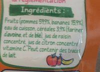 Gourde Pommes Bananes Et Crales Naturnes Nestl 90G + Ingredients